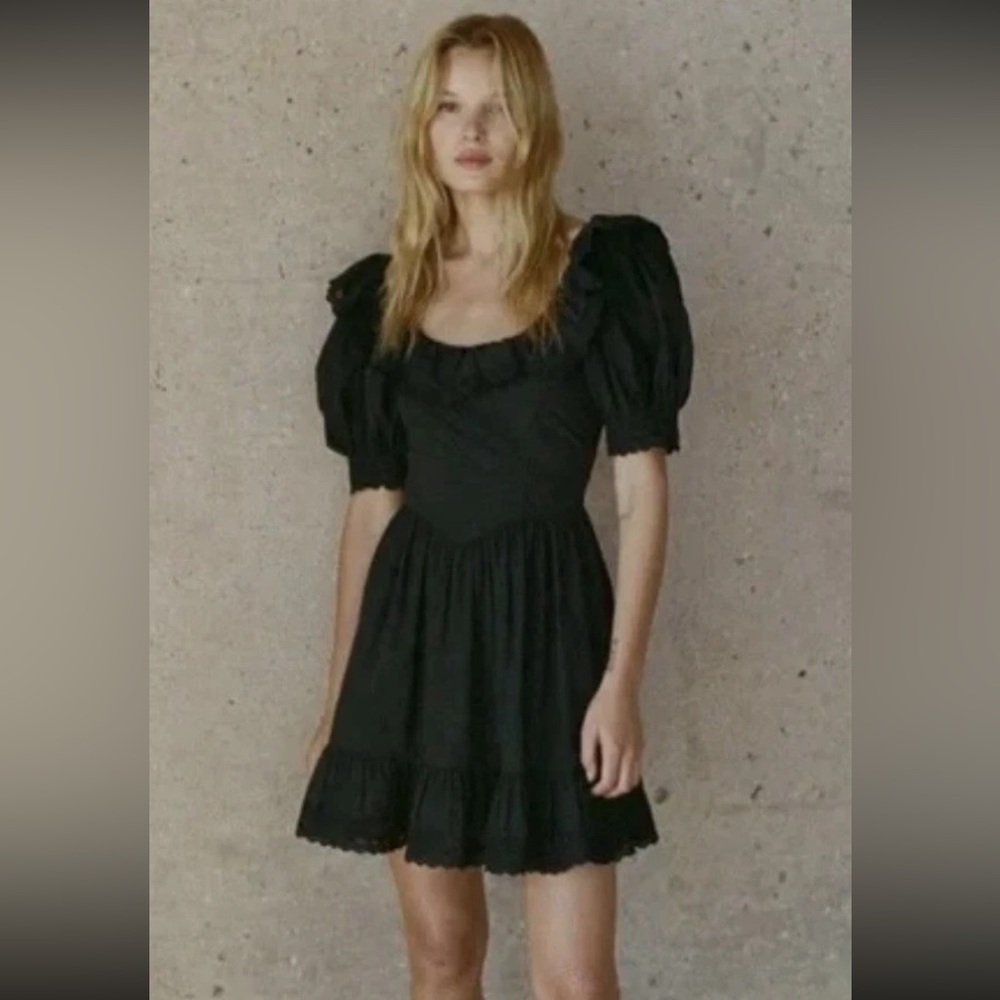 DOEN Winnie Black Mini Dress - Med - Mint Condition 100% Cotton Made In USA